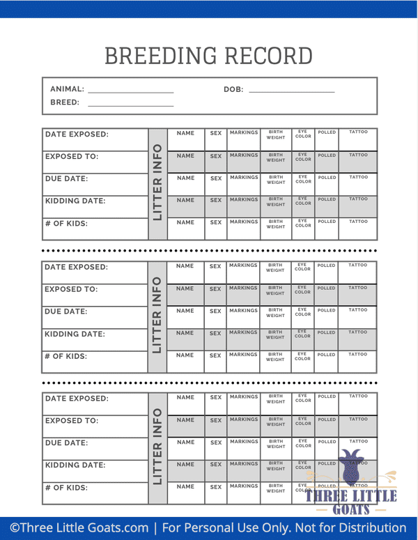 Printable Goat Vaccination Schedule Chart